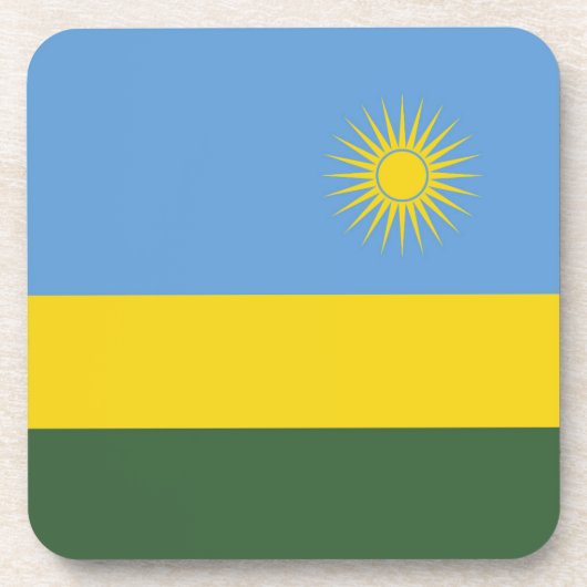 Rwanda vlag bier onderzetter (Voorkant)