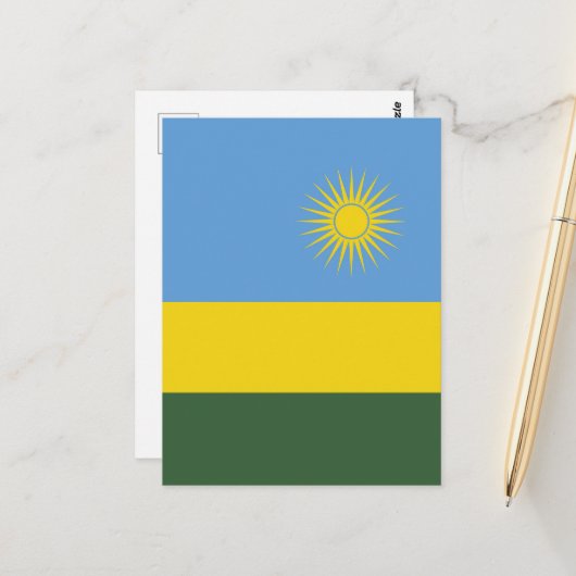 Rwanda vlag briefkaart (Voorkant / Achterkant in situ)