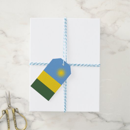 Rwanda vlag cadeaulabel (Met Touw)
