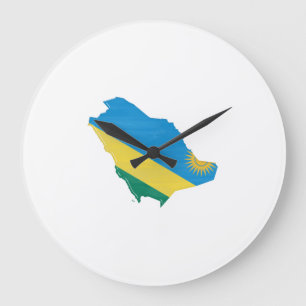 Rwanda vlag en kaart grote klok
