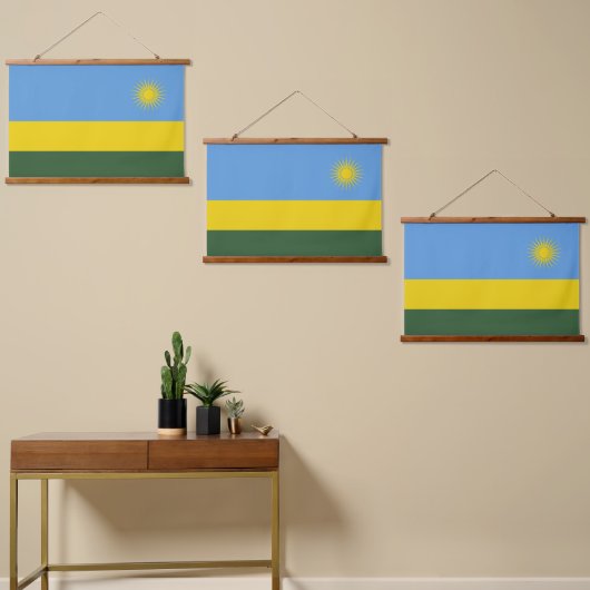 Rwanda vlag hangend wandkleed (Asymmetrisch)
