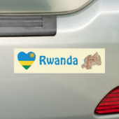 Rwanda Vlag Hart + Landkaart Bumpersticker (Op auto)
