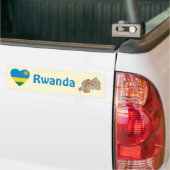 Rwanda Vlag Hart + Landkaart Bumpersticker (Op Truck)