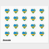 Rwanda Vlag Hart Ronde Sticker (Vel)