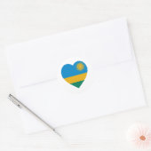 Rwanda Vlag Hart Ronde Sticker (Envelop)