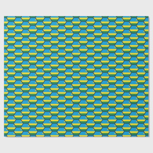 Rwanda Vlag Honeycomb Wrapping Paper Cadeaupapier (Vlak)