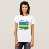 Rwanda Vlag + Kaart + Tekst T-shirt (Voorkant volledig)