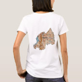 Rwanda Vlag + Kaart + Tekst T-shirt (Achterkant)