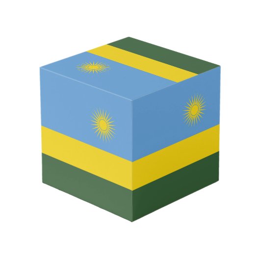 Rwanda vlag kubus (Achter hoekig)