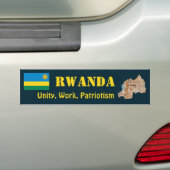 Rwanda Vlag + Landkaart Bumpersticker (Op auto)