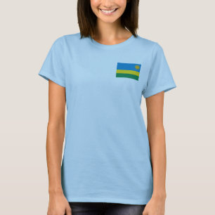 Rwanda Vlag + Landkaart T-Shirt