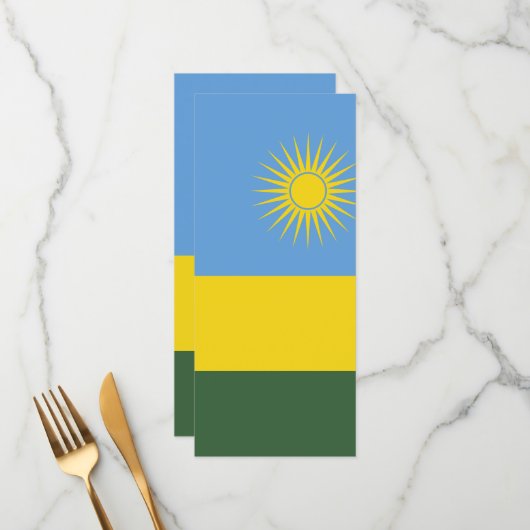Rwanda vlag menu (Voorkant / Achterkant in situ)