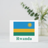 Rwanda vlag met naam briefkaart (Staand voorkant)