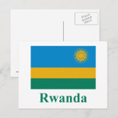 Rwanda vlag met naam briefkaart (Voorkant / Achterkant)