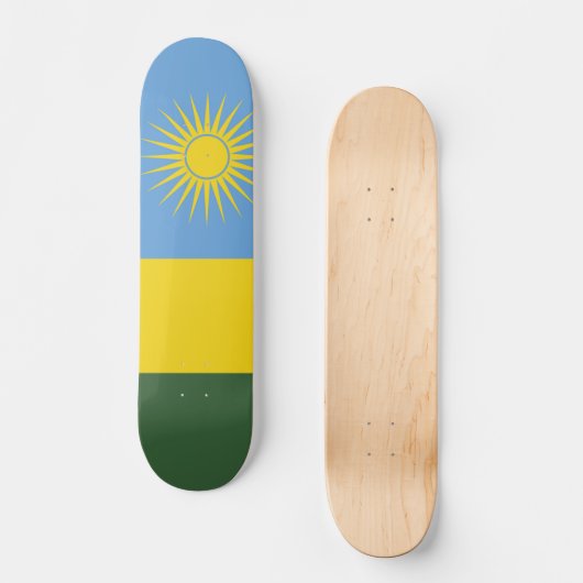 Rwanda vlag persoonlijk skateboard (Voorkant)