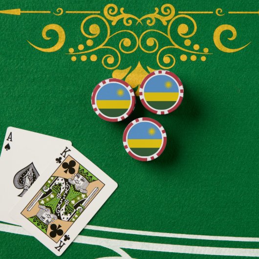 Rwanda vlag poker chips (Pokertafel (Stack))