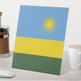 Rwanda vlag reclamebord met voetstuk