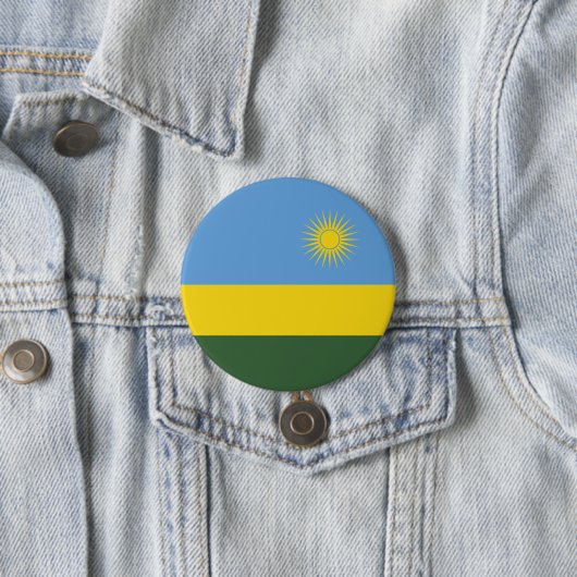Rwanda vlag ronde button 7,6 cm (In situ)