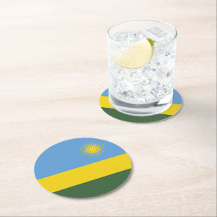 Rwanda vlag ronde kartonnen onderzetter
