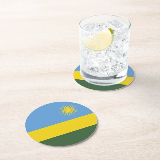 Rwanda vlag ronde kartonnen onderzetter (Insitu)