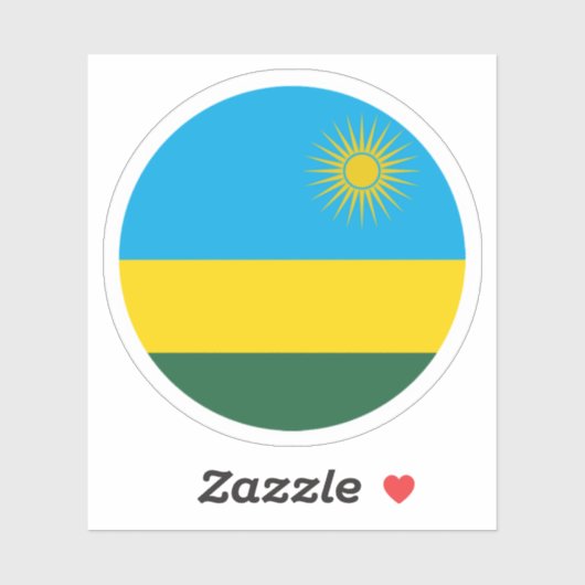 Rwanda Vlag Ronde Sticker (Vel)