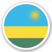 Rwanda Vlag Ronde Sticker (Voorkant)