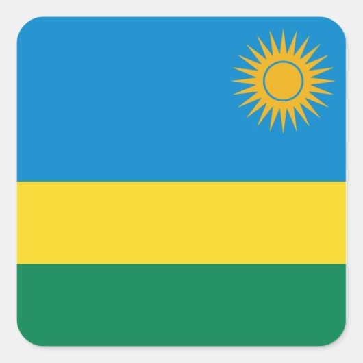 Rwanda Vlag Sticker (Voorkant)
