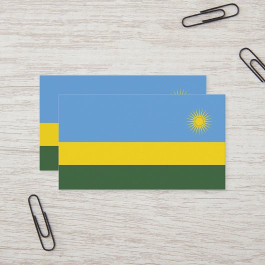 Rwanda vlag visitekaartje (Voorkant / Achterkant in situ)