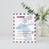 Rwanda Zuid-Afrika Airmail Wedding Save the Date Aankondigingskaart (Staand voorkant)