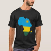 Rwandan Pride Rwanda Flag Africa Map T-shirt (Voorkant)