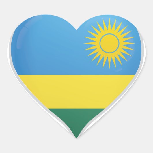 Rwandese liefde vlag trots hart sticker (Voorkant)
