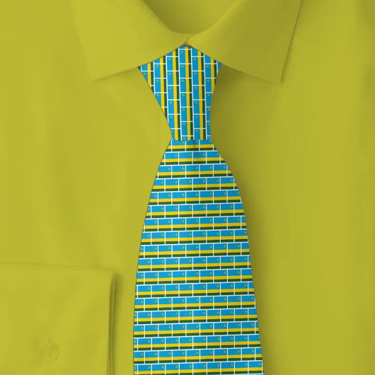 Rwandese Vlag Baksteenpatroon Stropdas
