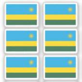 Rwandese vlag Collectie pack van 6 Sticker (Voorkant)