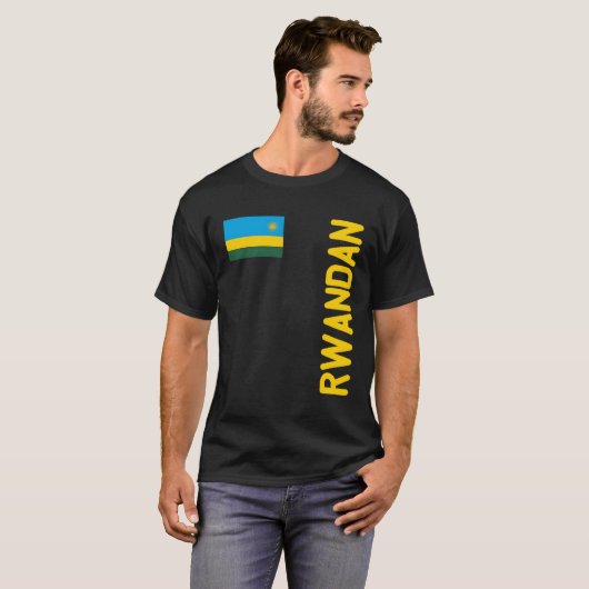Rwandese vlag en Rwanda roots T-shirt (Voorkant volledig)