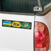 Rwandese vlag kaart code bumpersticker (Op Truck)