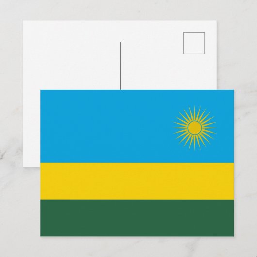 Rwandese vlag (Rwanda) (Afrikaanse staat) Briefkaart (Voorkant / Achterkant)