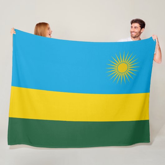 Rwandese vlag (Rwanda) (Afrikaanse staat) Fleece Deken (In situ)