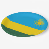 Rwandese vlag (Rwanda) (Afrikaanse staat) Papieren Bordje (Gekanteld)