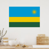 Rwandese vlag (Rwanda) (Afrikaanse staat) Poster (Keuken)