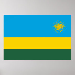 Rwandese vlag (Rwanda) (Afrikaanse staat) Poster