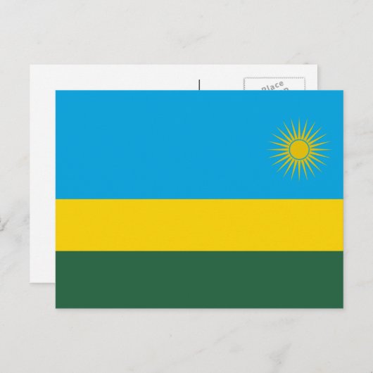 Rwandese vlag, Vlag van Rwanda Briefkaart (Voorkant / Achterkant)