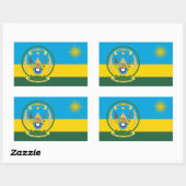 Rwandese vlag & zegel, Vlag van Rwanda Rechthoekige Sticker (Vel)