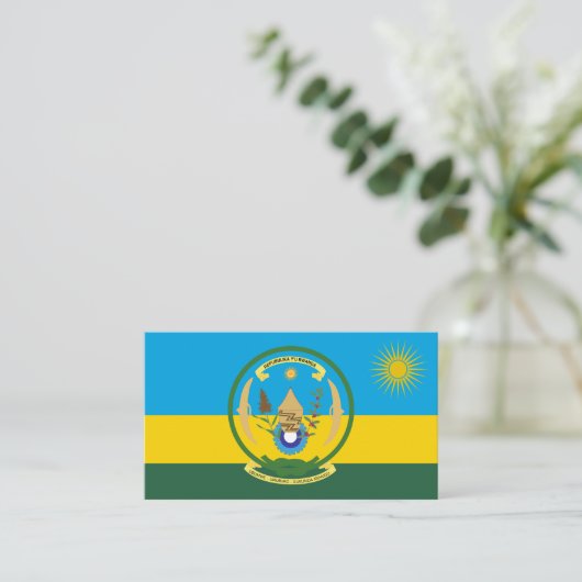 Rwandese vlag & zegel, Vlag van Rwanda Visitekaartje (Staand voorkant)