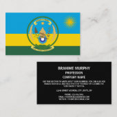 Rwandese vlag & zegel, Vlag van Rwanda Visitekaartje (Voorkant / Achterkant)