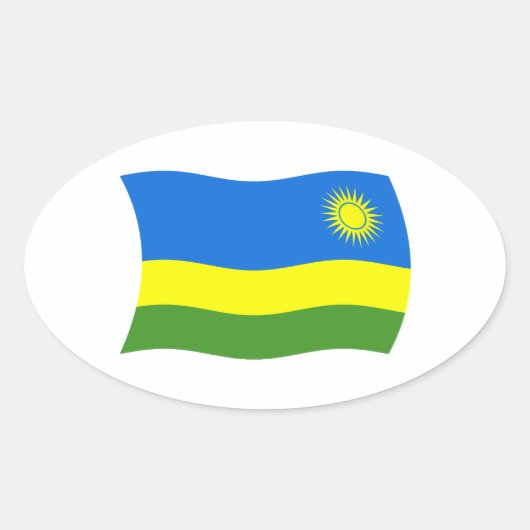 Rwandese Vlagsticker Ovale Sticker (Voorkant)