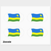 Rwandese Vlagsticker Ovale Sticker (Vel)