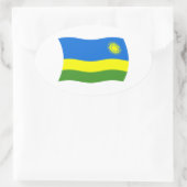 Rwandese Vlagsticker Ovale Sticker (Tas)