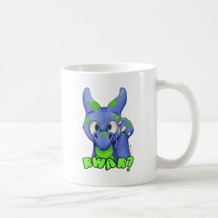 RWAR? (Blauw) Cute baby dragon roaring Koffiemok