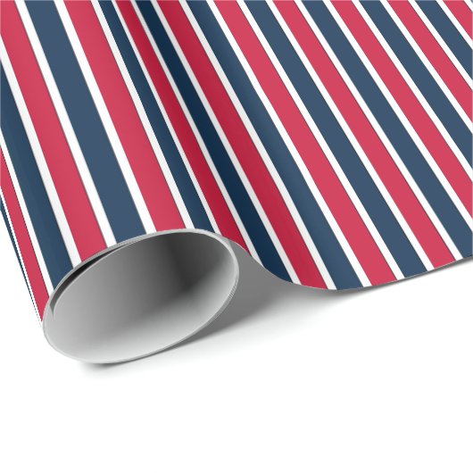 RWB, Baseball Coord. Stripes 1-GIFT-WRAPPERPAPIER Cadeaupapier (Rol Hoek)