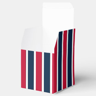 RWB,Baseball Coord Stripes 1-PARTIJ FAVOR BOX,sq Bedankdoosjes